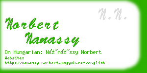 norbert nanassy business card